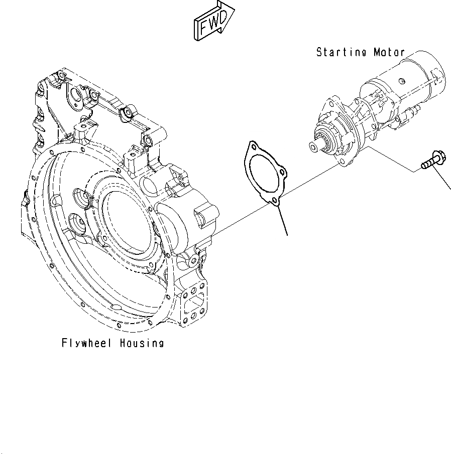 Схема запчастей Komatsu PC160LC-8 - КРЕПЛЕНИЕ СТАРТЕРА (. KW) A