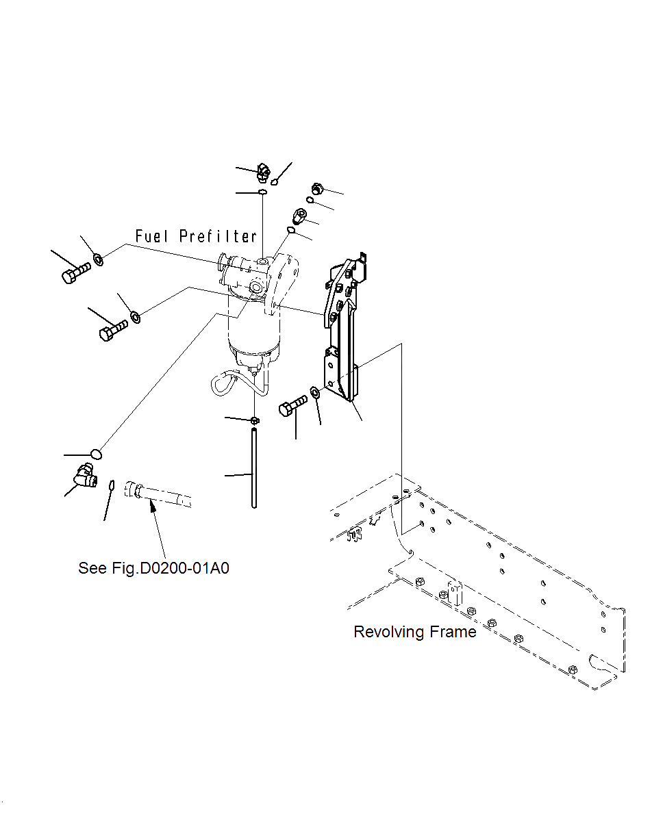 Схема запчастей Komatsu PC160LC-8 - ТОПЛИВН. ПОДАЮЩ. ТРУБЫ (КРЕПЛЕНИЕ) D