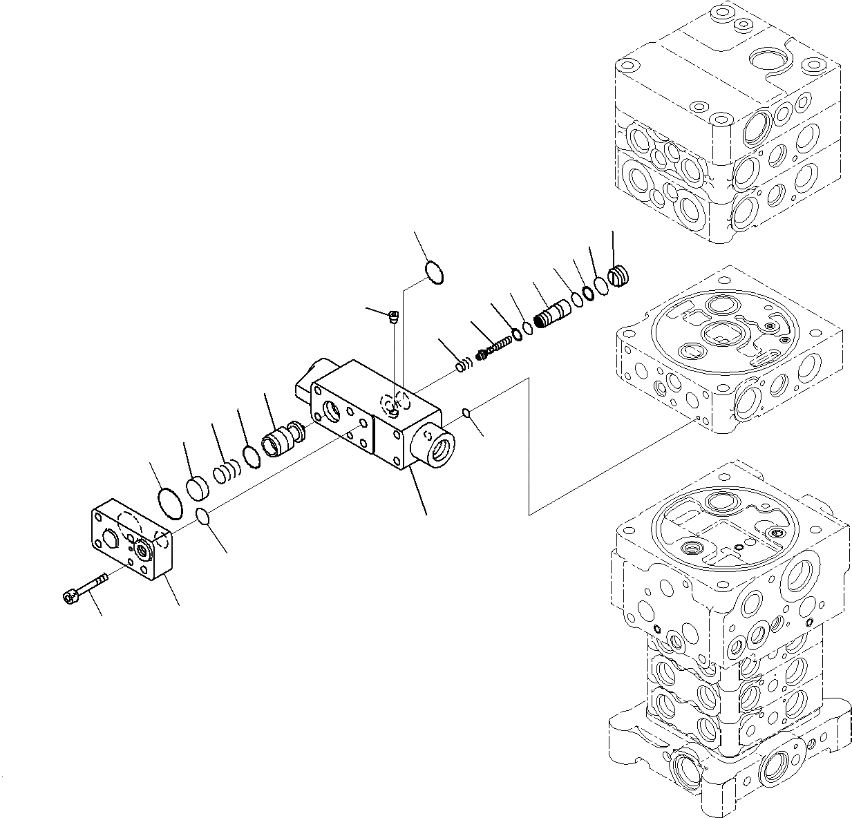 Схема запчастей Komatsu PC160LC-8 - УПРАВЛЯЮЩ. КЛАПАН (ВНУТР. ЧАСТИ)(/) H