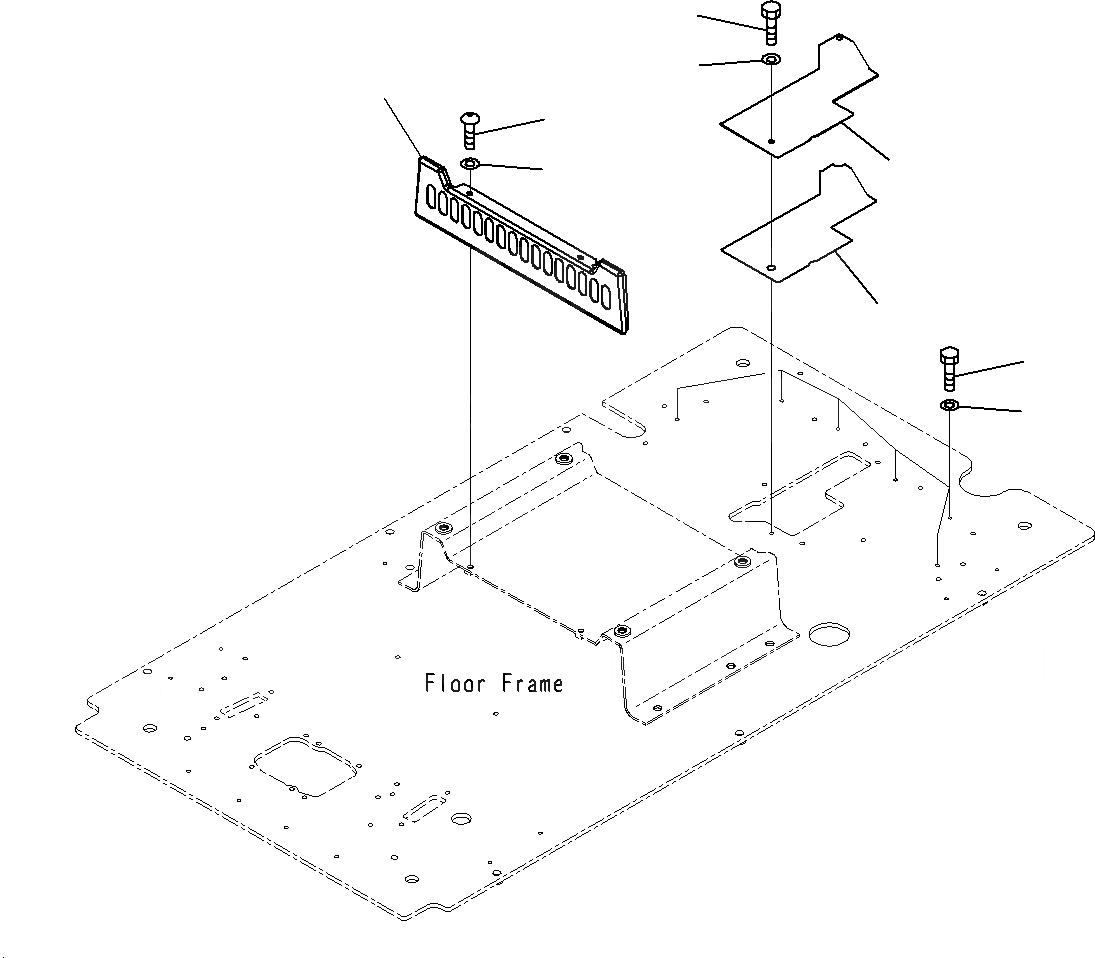 Схема запчастей Komatsu PC160LC-8 - КАБИНА (ПОЛ)(БЛОК КОНДИЦИОНЕРА LESS) K