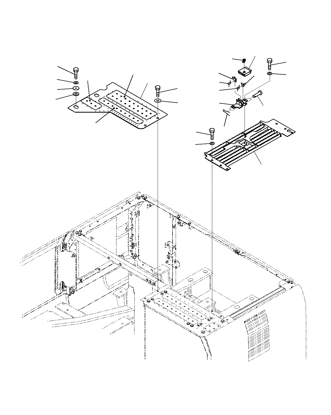 Схема запчастей Komatsu PC160LC-8 - КАБИНА COVER M