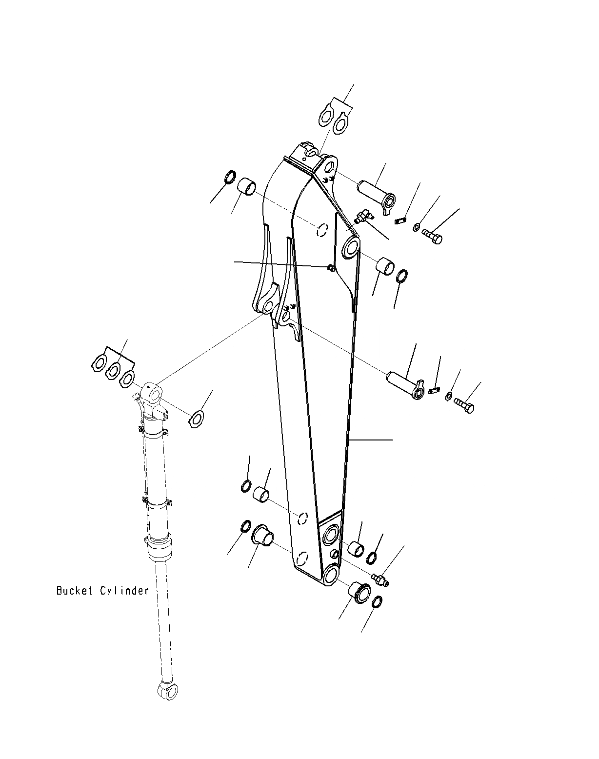 Схема запчастей Komatsu PC160LC-8 - РУКОЯТЬ .M ( ЧАС.) T