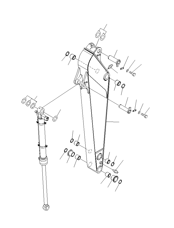 Схема запчастей Komatsu PC160LC-8 - РУКОЯТЬ .M ( ЧАС.) T