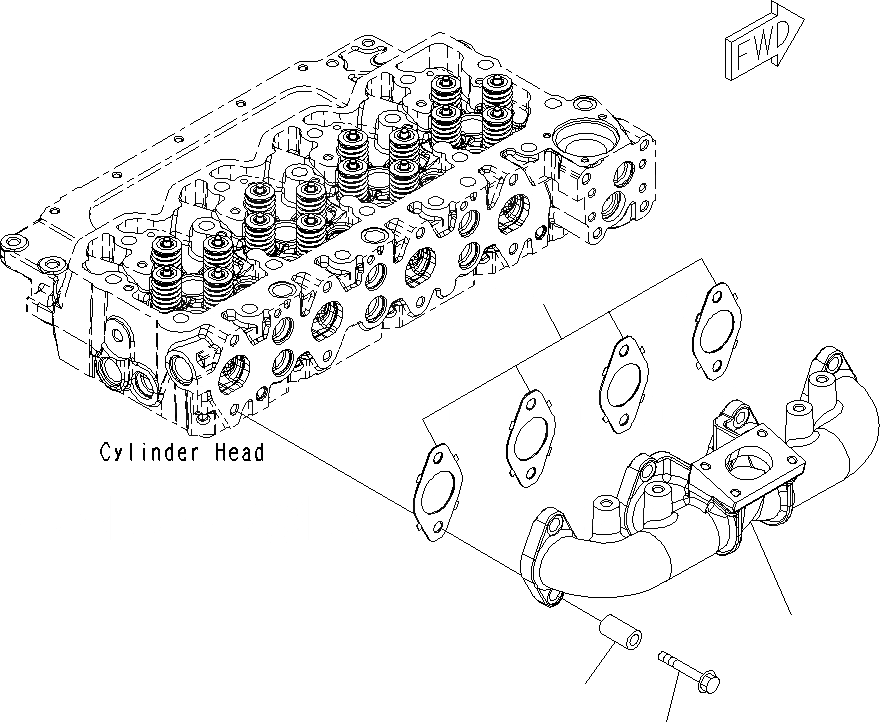 Схема запчастей Komatsu PC195LC-8 - ВЫПУСКНОЙ КОЛЛЕКТОР A