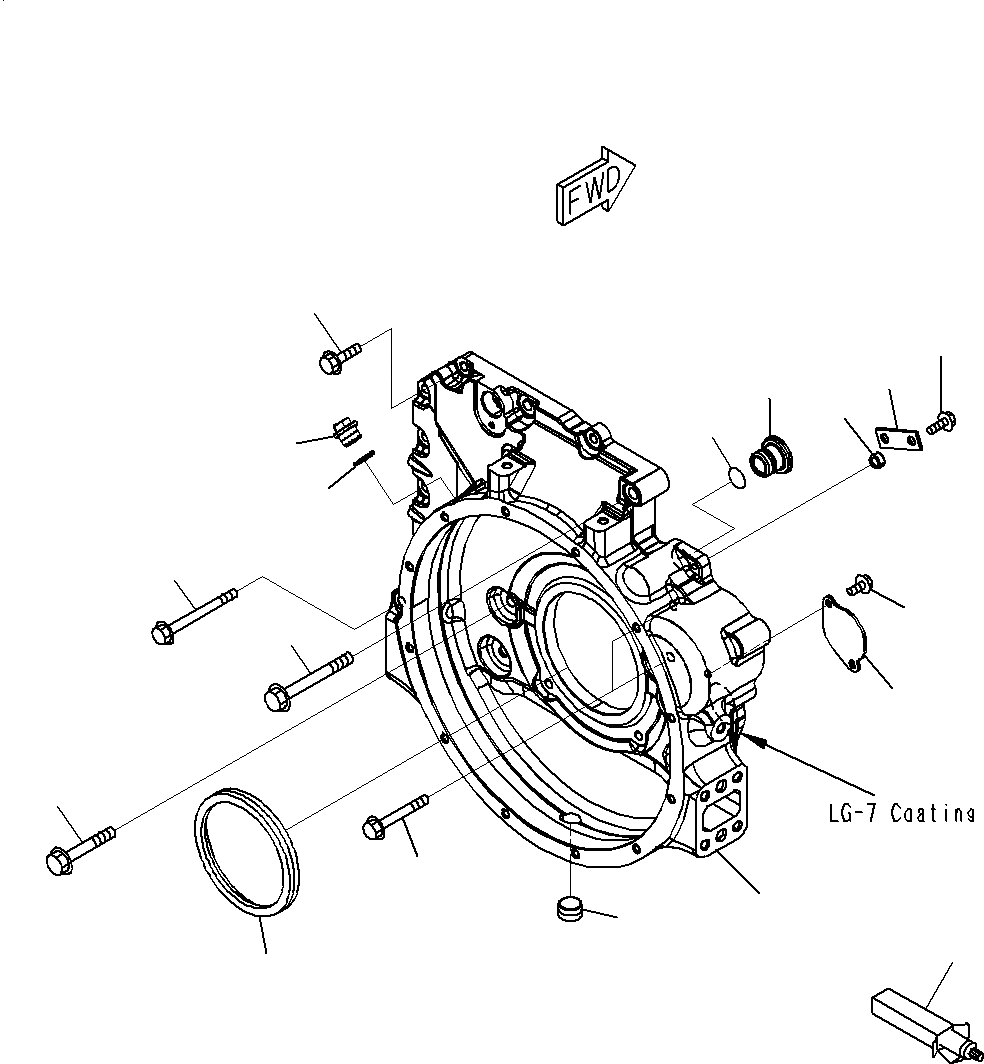 Схема запчастей Komatsu PC195LC-8 - КАРТЕР МАХОВИКА A