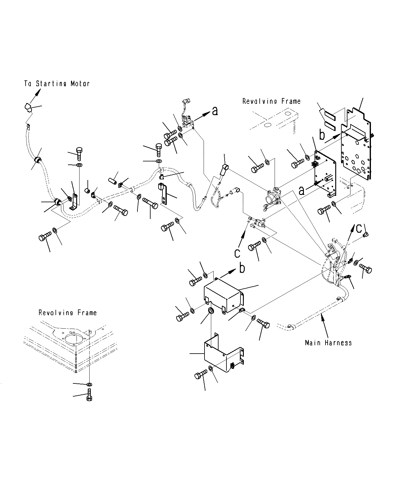 Схема запчастей Komatsu PC195LC-8 - ЭЛЕКТРИЧ. ПРОВОДКА (STARTING ПРОВОДКА) E