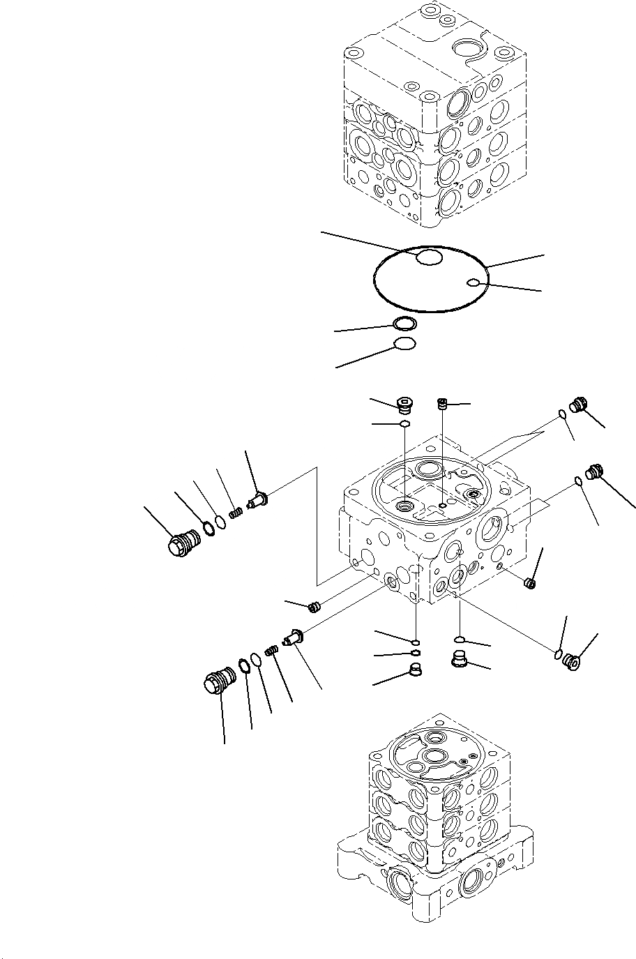 Схема запчастей Komatsu PC195LC-8 - УПРАВЛЯЮЩ. КЛАПАН ( СЕКЦ.)(ВНУТР. ЧАСТИ)(9/) H