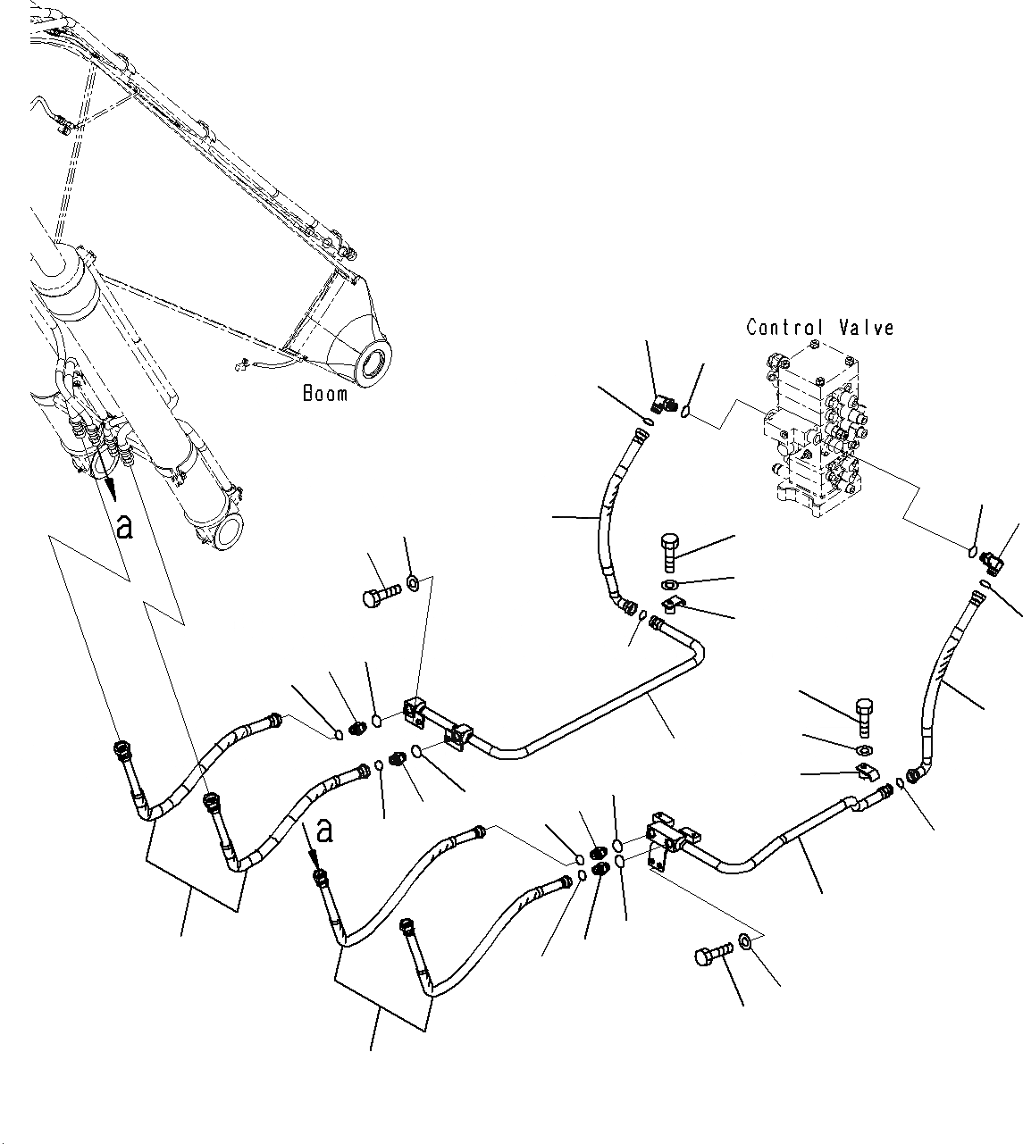 Схема запчастей Komatsu PC195LC-8 - ТРУБЫ СТРЕЛЫ H