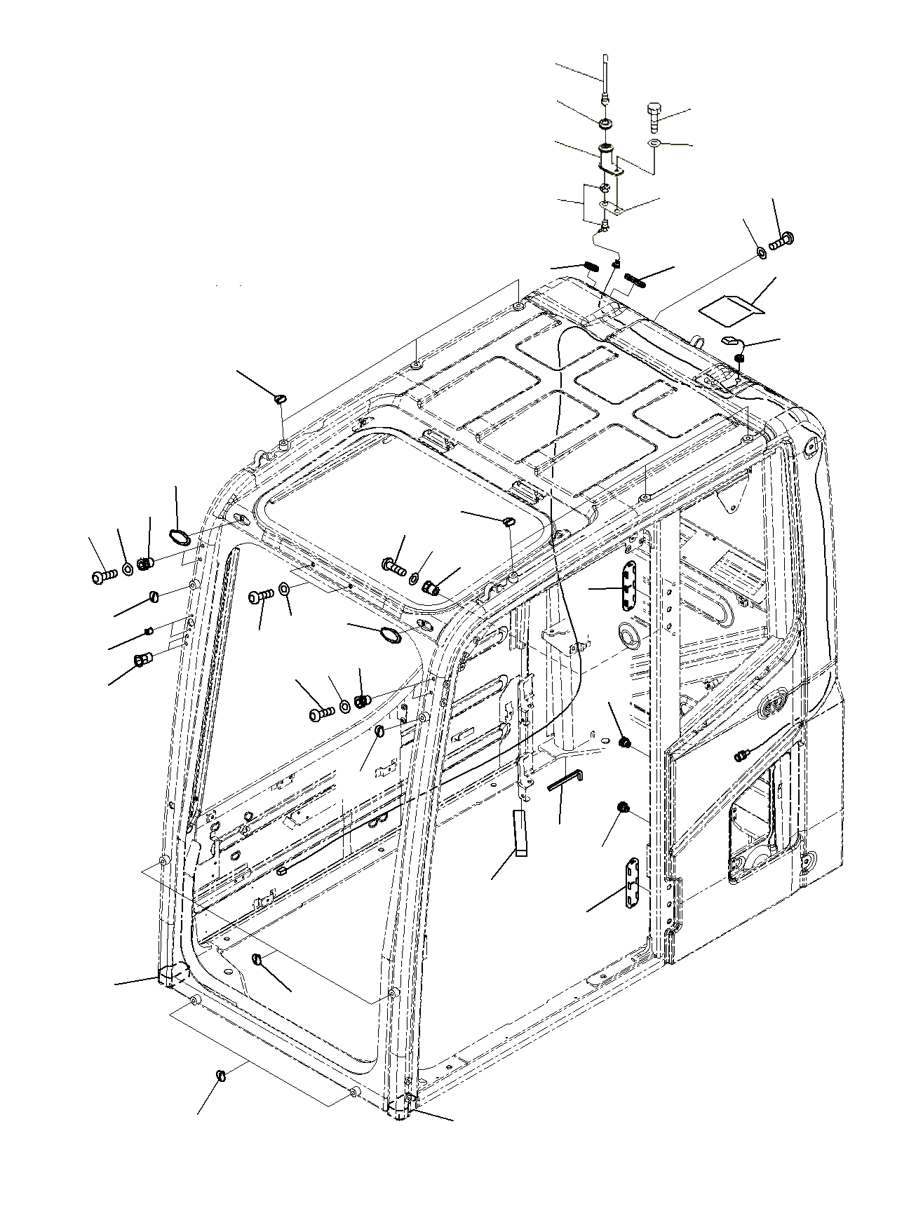 Схема запчастей Komatsu PC195LC-8 - КАБИНА (KOMTRAX FILM АНТЕННА) K