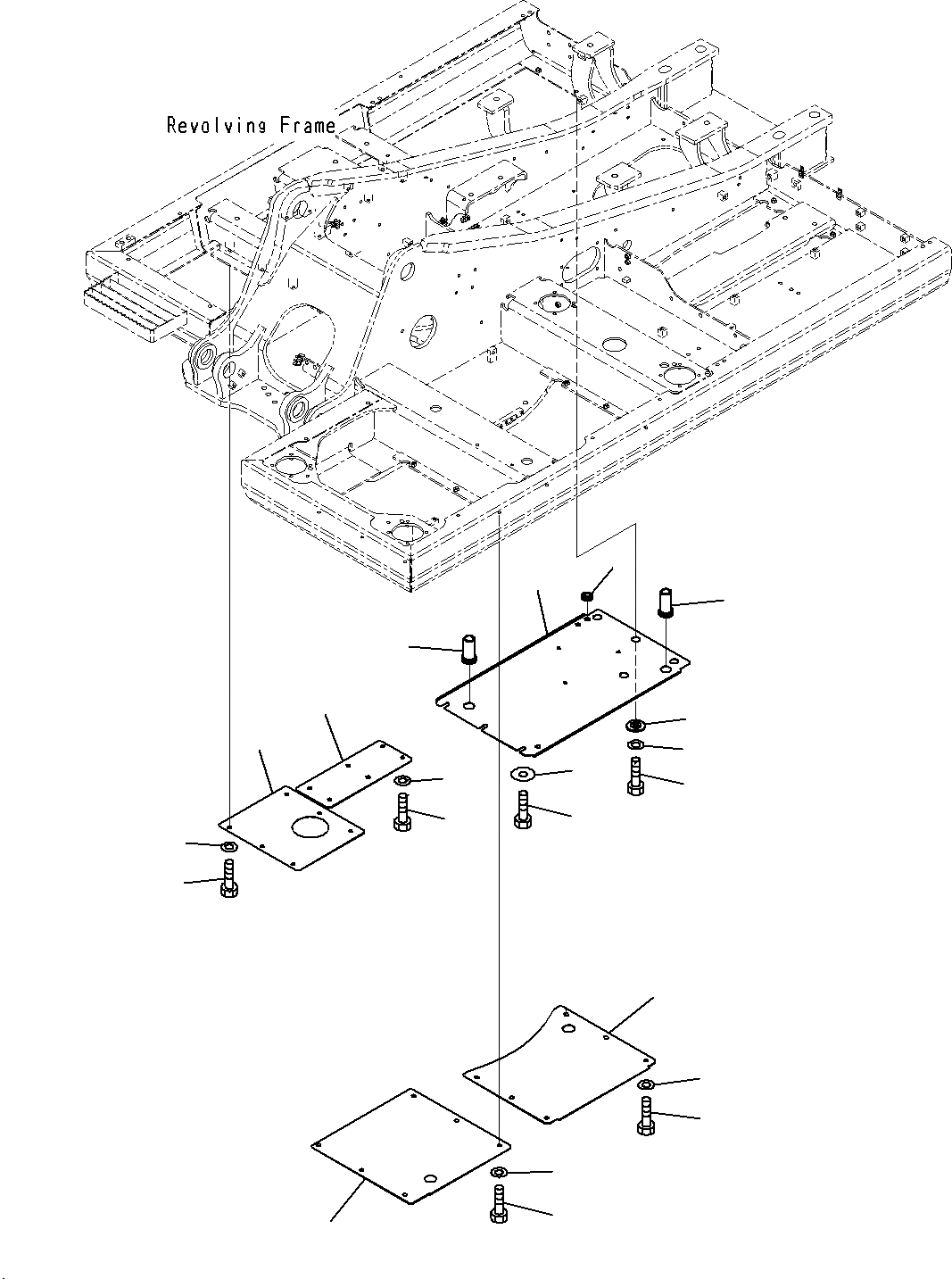 Схема запчастей Komatsu PC195LC-8 - НИЖН. КРЫШКА (/) M