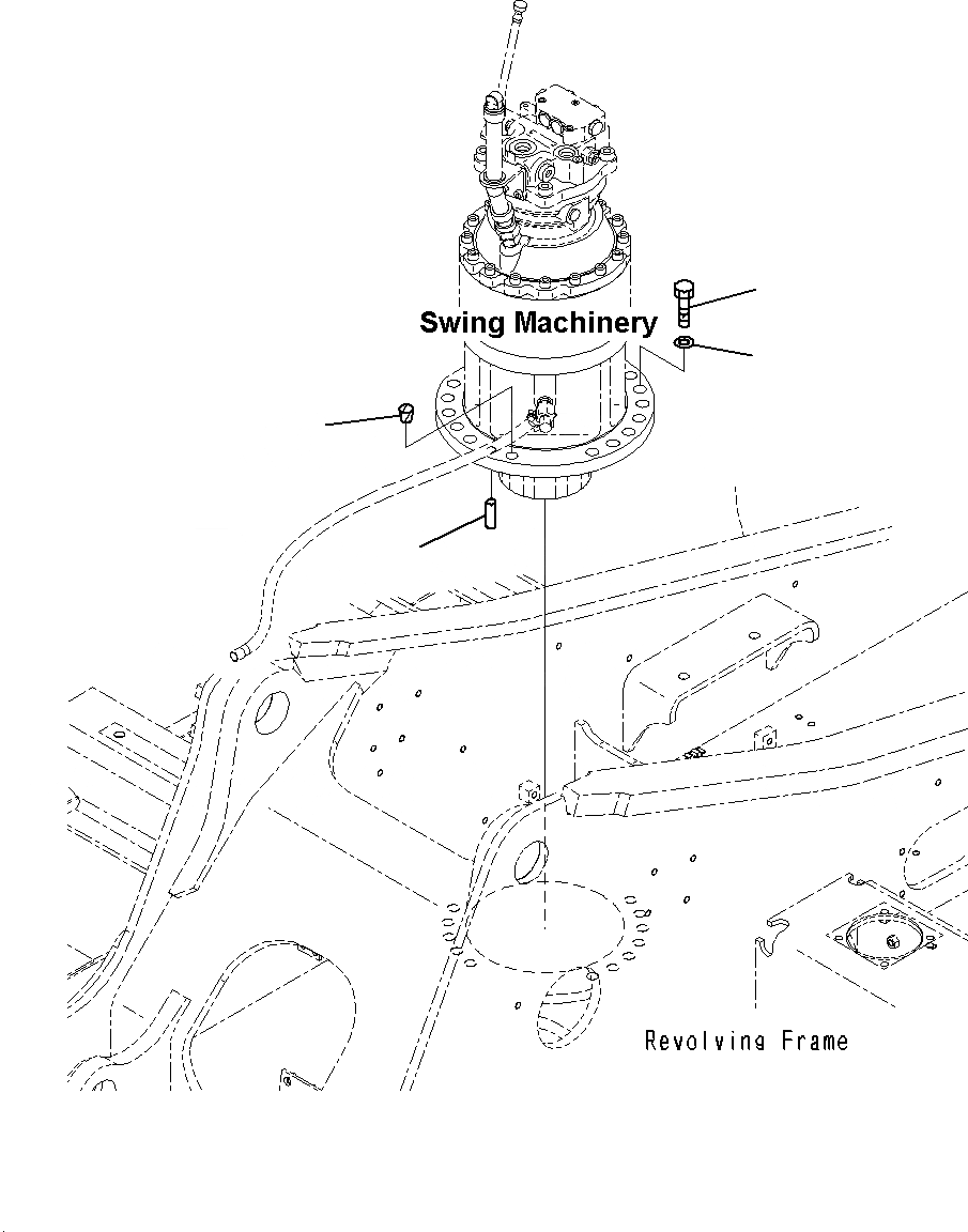 Схема запчастей Komatsu PC195LC-8 - МЕХАНИЗМ ПОВОРОТА И МОТОР (ЭЛЕМЕНТЫ КРЕПЛЕНИЯ) NO