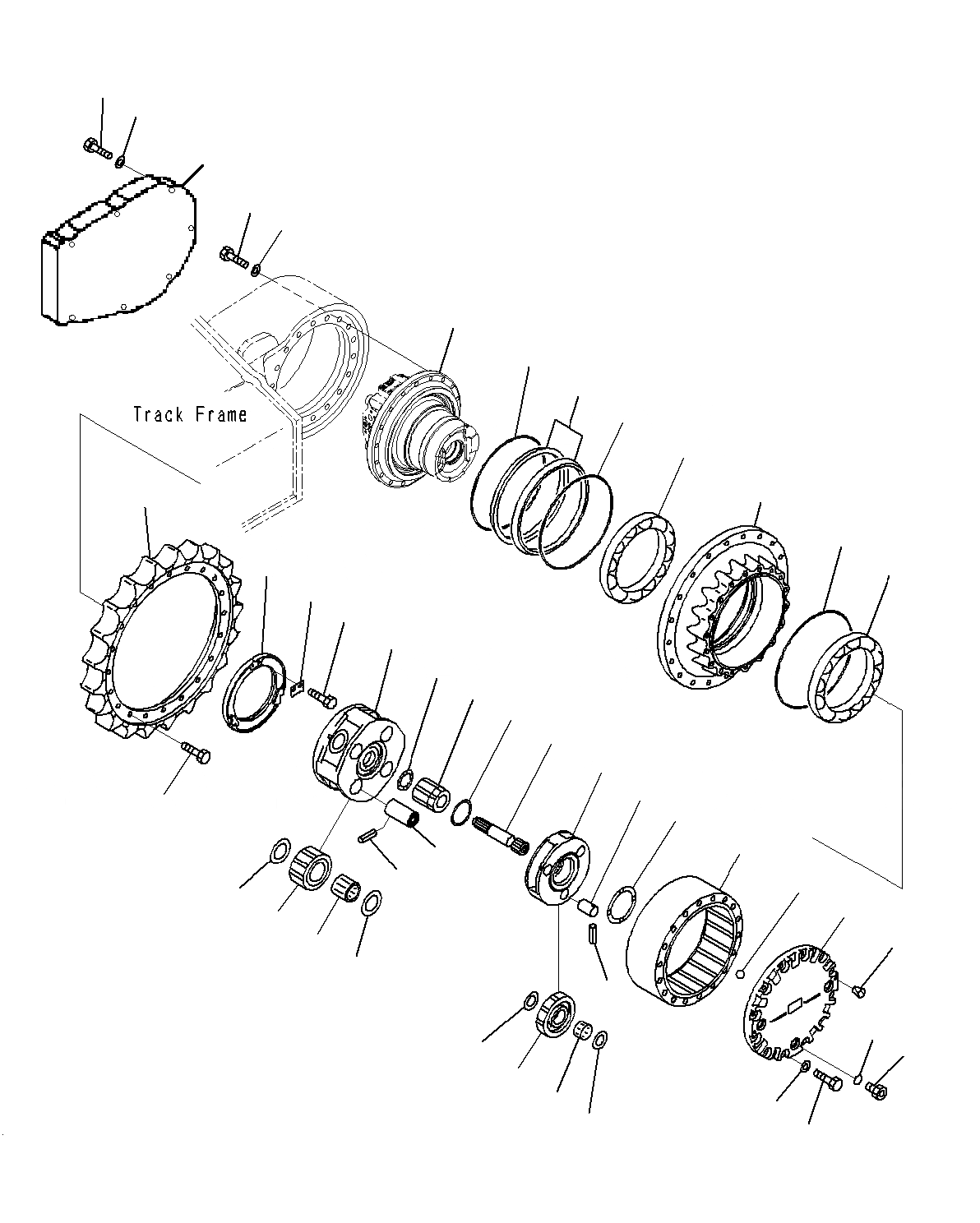 Схема запчастей Komatsu PC195LC-8 - МОТОР ХОДА И КОНЕЧНАЯ ПЕРЕДАЧА (J8-J7) 6779 272