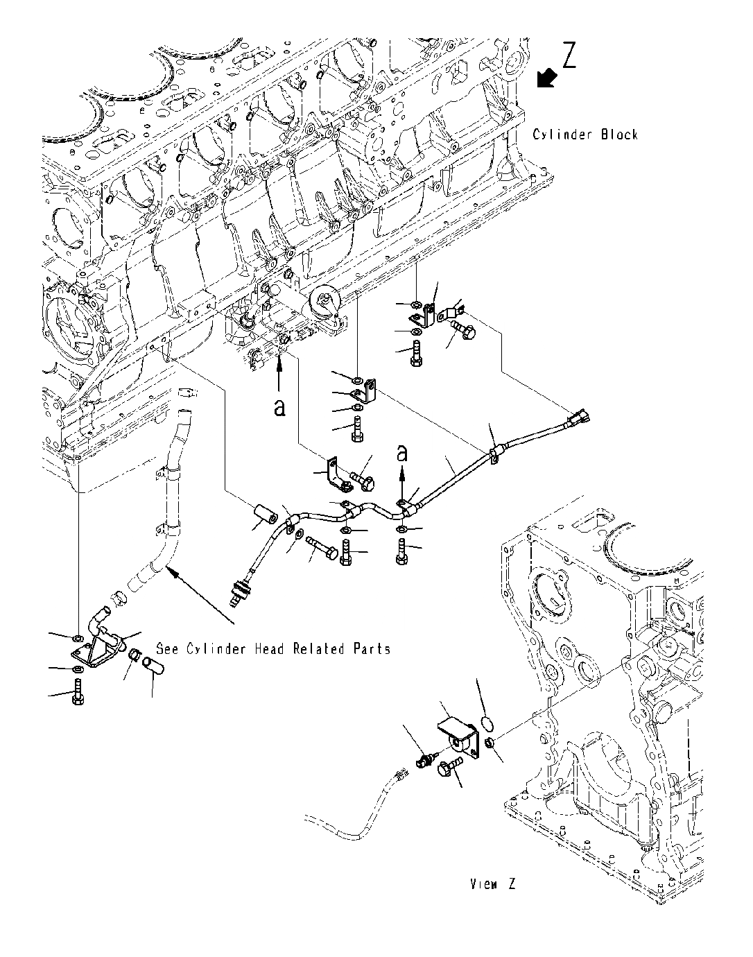 Схема запчастей Komatsu PC1250SP-8R - ЭЛЕМЕНТЫ БЛОКА ЦИЛИНДРОВ (/)(ДАТЧИК ПРОРЫВА ГАЗОВ) A