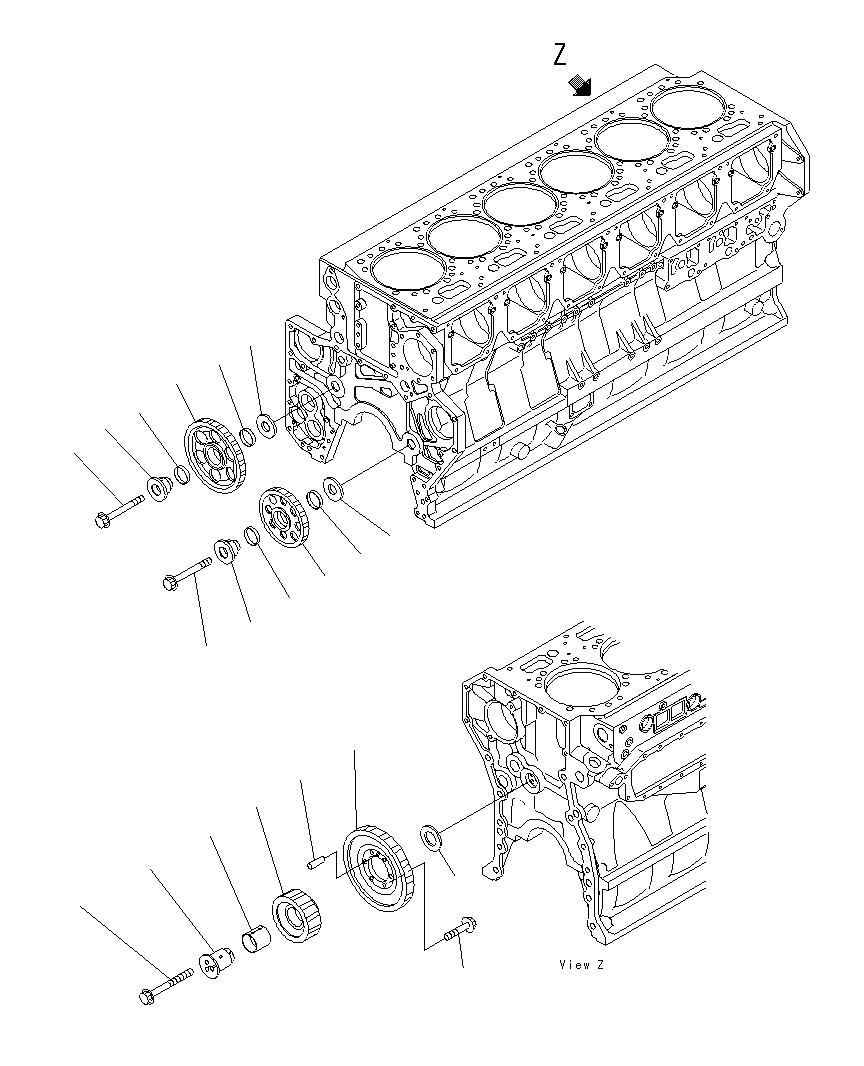 Схема запчастей Komatsu PC1250SP-8R - ПРОМЕЖУТОЧНАЯ ШЕСТЕРНЯ A
