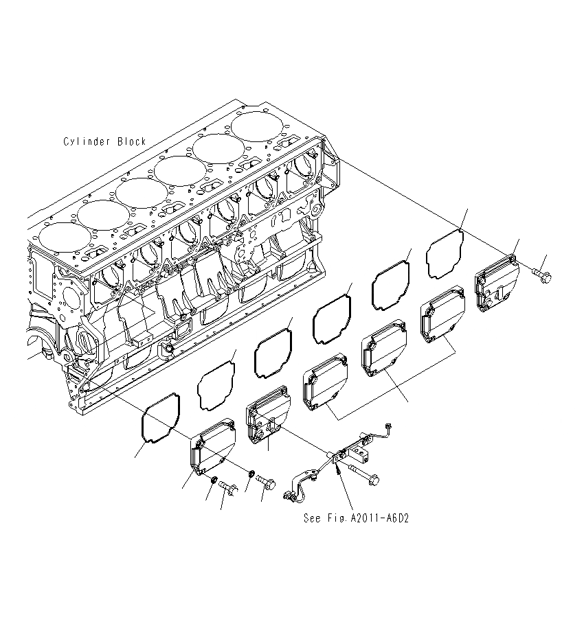 Схема запчастей Komatsu PC1250SP-8R - КРЫШКА ТОЛКАТЕЛЕЙ КЛАПАНА A