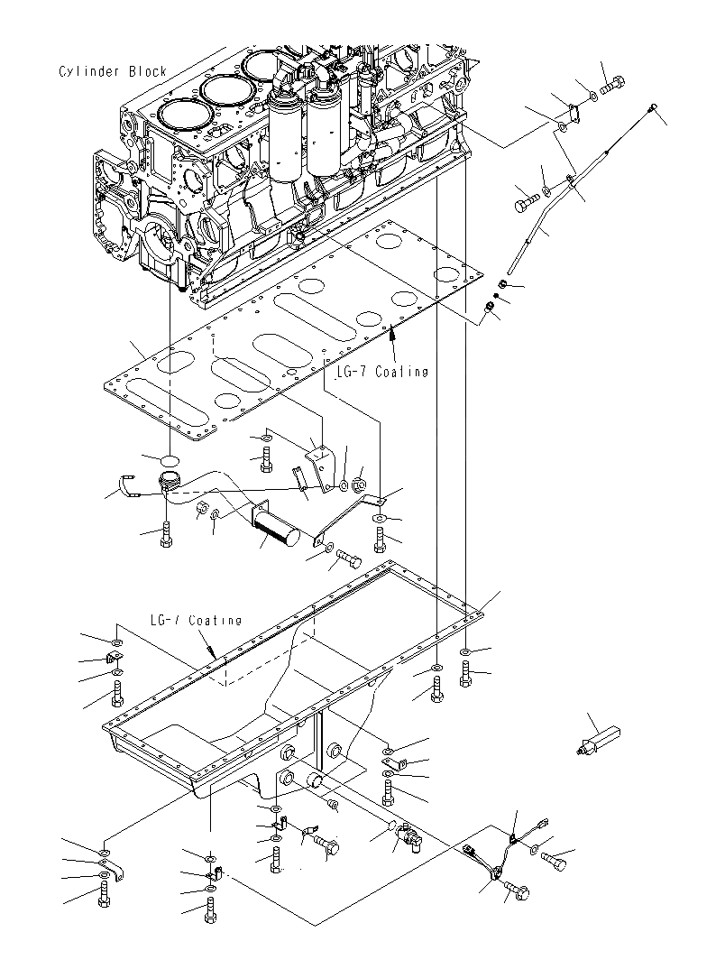 Схема запчастей Komatsu PC1250SP-8R - МАСЛЯНЫЙ ПОДДОН И ВСАСЫВАЮЩИЙ ПАТРУБОК A
