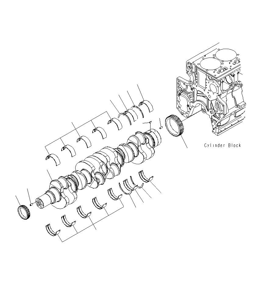 Схема запчастей Komatsu PC1250SP-8R - КОЛЕНВАЛ A
