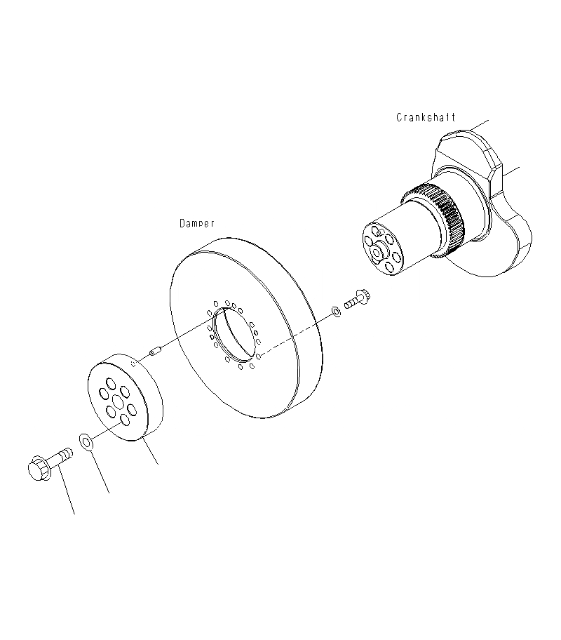 Схема запчастей Komatsu PC1250SP-8R - ШКИВ КОЛЕНВАЛА(ФЛАНЕЦ ТИП) A