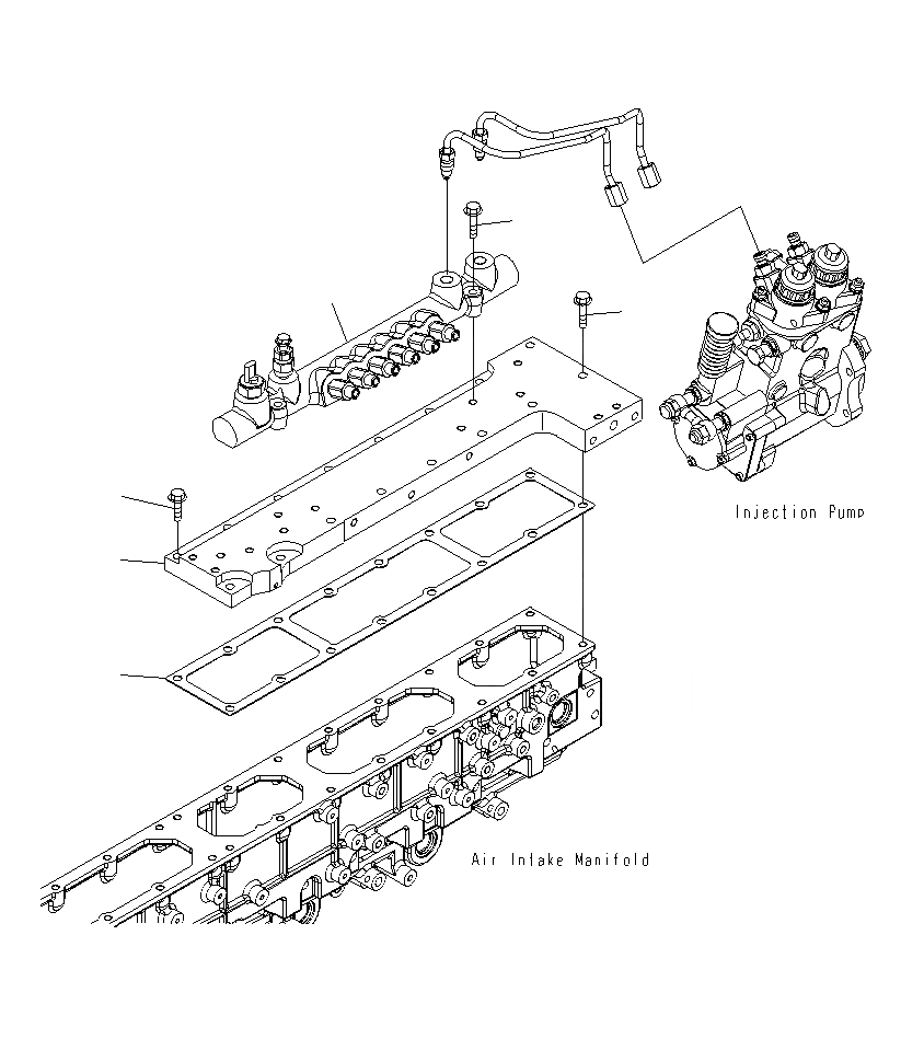 Схема запчастей Komatsu PC1250SP-8R - ТОПЛИВН. ВПРЫСК (ТОПЛИВН. НАСОС)(COMMON RAIL КРЕПЛЕНИЕ) A