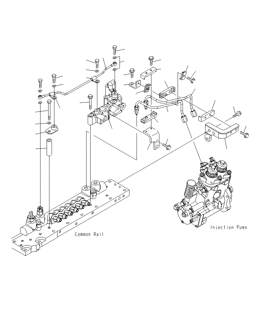 Схема запчастей Komatsu PC1250SP-8R - ТОПЛИВН. ВПРЫСК (ТОПЛИВН. НАСОС)(ТОПЛИВН. ПОДАЮЩ. & ВОЗВРАТ. ТРУБЫ) A