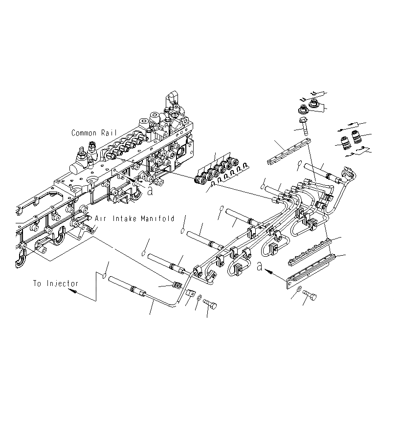 Схема запчастей Komatsu PC1250SP-8R - ТОПЛ. НАСОС ТРУБЫ A