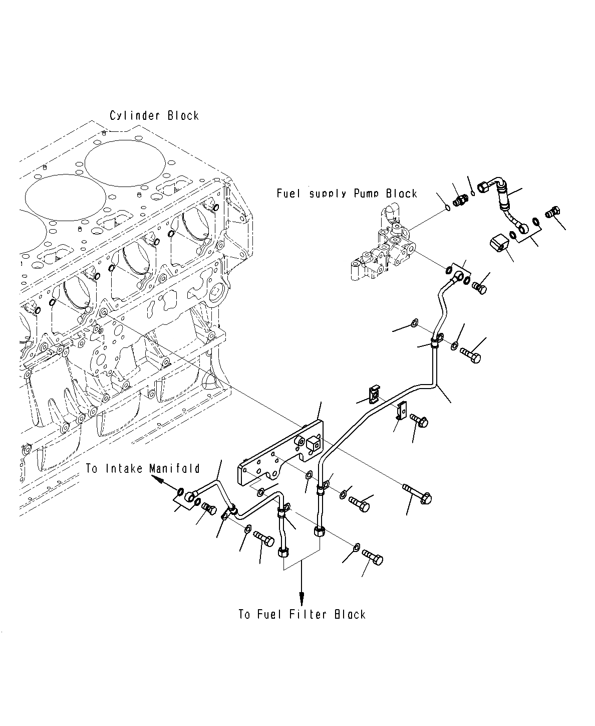 Схема запчастей Komatsu PC1250SP-8R - ВОЗВРАТ ТОПЛИВА A