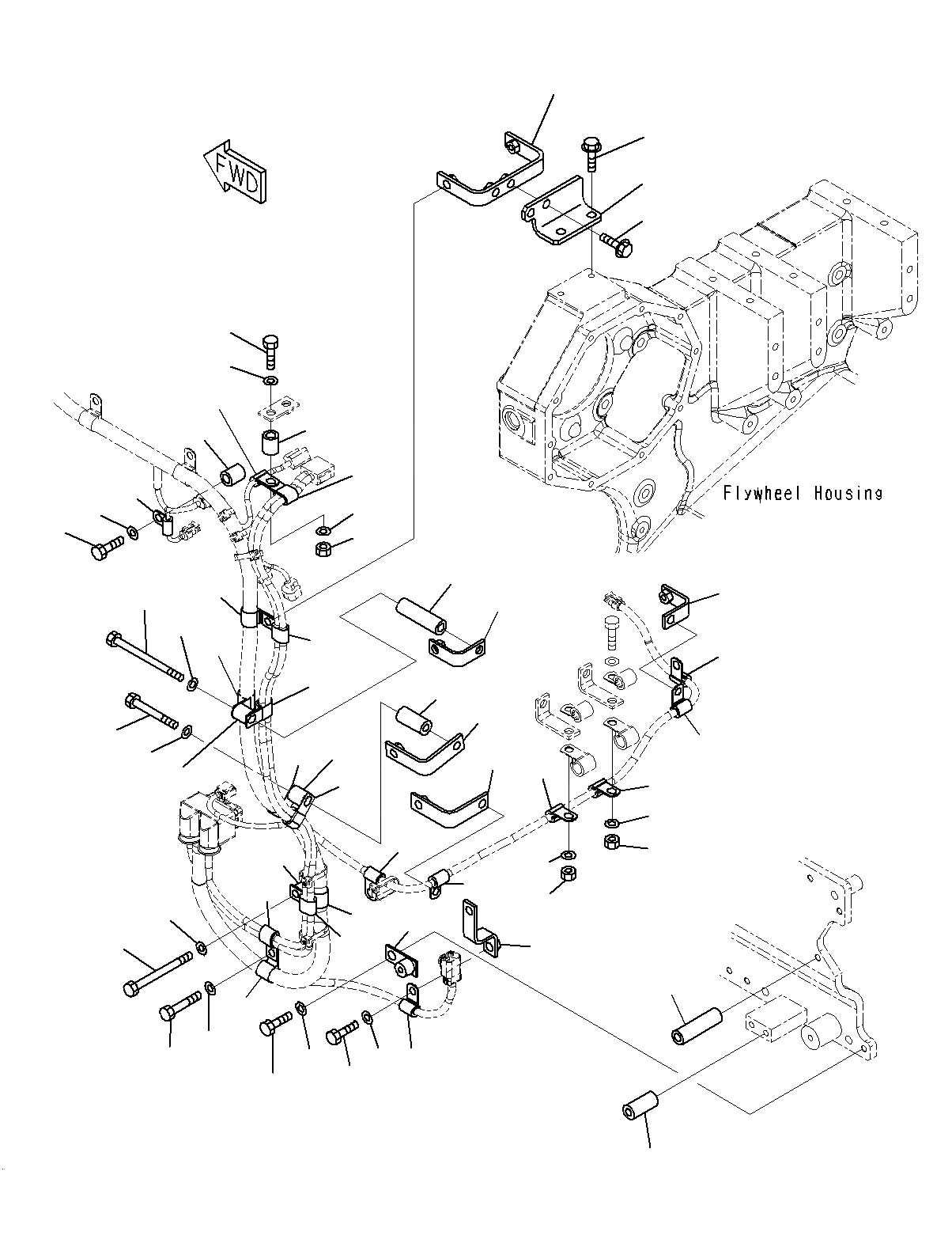 Схема запчастей Komatsu PC1250SP-8R - КАБЕЛЬ СУППОРТ (ДВИГАТЕЛЬ ПРОВОДКА)(/) A