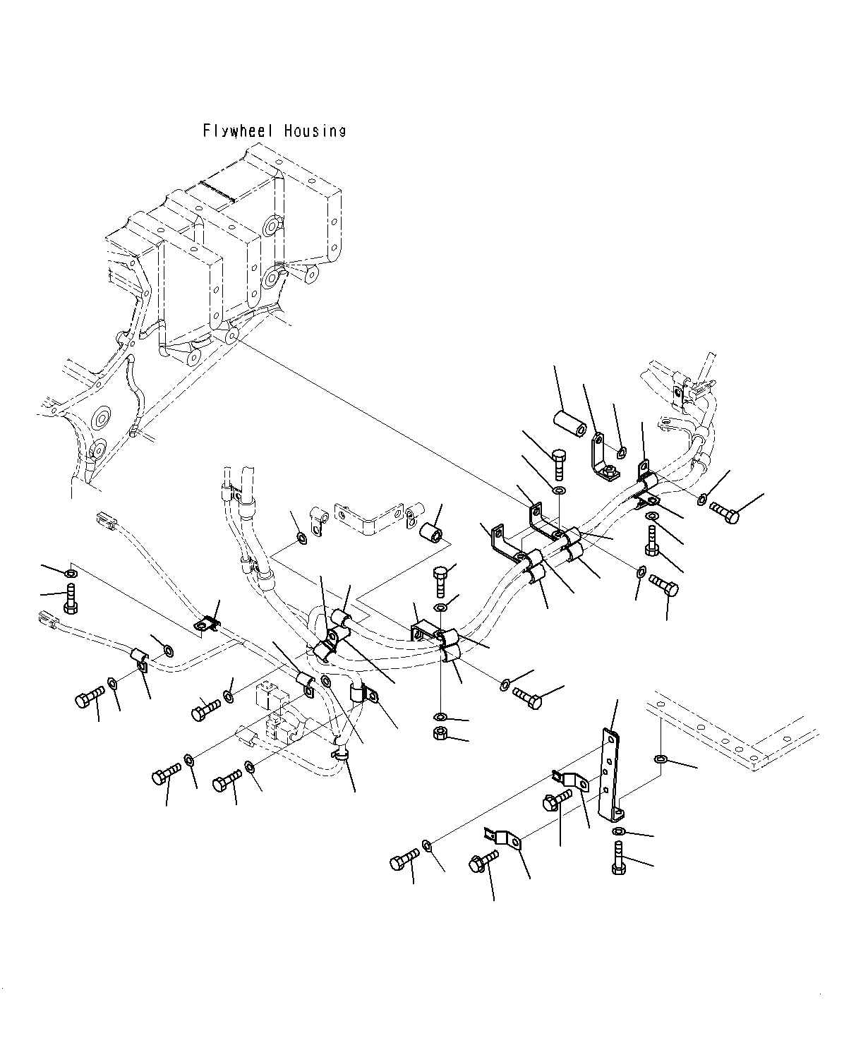 Схема запчастей Komatsu PC1250SP-8R - КАБЕЛЬ СУППОРТ (ШАССИ ПРОВОДКА)(/) A
