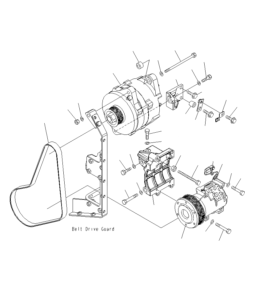 Схема запчастей Komatsu PC1250SP-8R - ГЕНЕРАТОР(9AMP) И FREON КОМПРЕССОР A