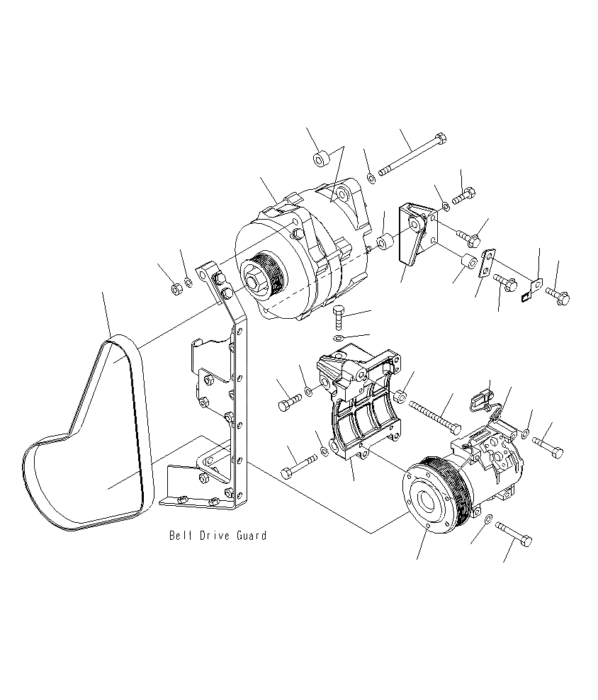 Схема запчастей Komatsu PC1250SP-8R - ГЕНЕРАТОР (AMP) И FREON КОМПРЕССОР A