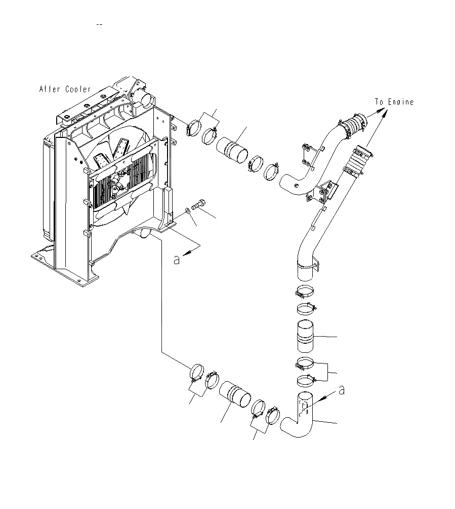 Схема запчастей Komatsu PC1250SP-8R - ОХЛАЖД-Е (ПОСЛЕОХЛАДИТЕЛЬ) (ВОЗДУХОВОД) C