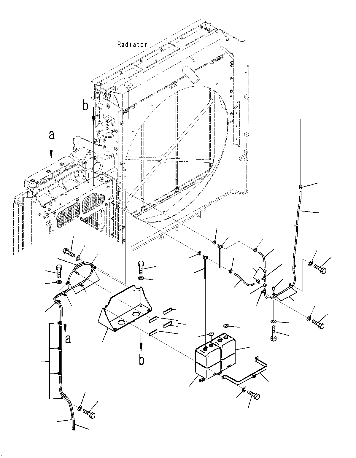 Схема запчастей Komatsu PC1250SP-8R - ОХЛАЖД-Е (ПОСЛЕОХЛАДИТЕЛЬ) (РЕЗЕРВН. БАК) C