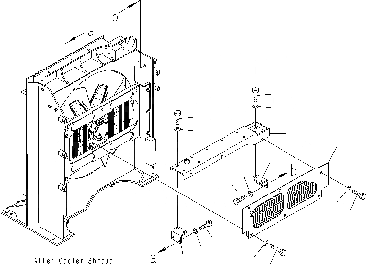 Схема запчастей Komatsu PC1250SP-8R - ОХЛАЖД-Е (ПОСЛЕОХЛАДИТЕЛЬ) (ЗАЩИТА ВЕНТИЛЯТОРА) C