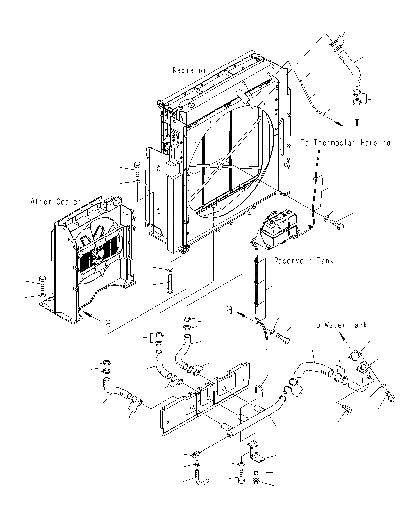 Схема запчастей Komatsu PC1250SP-8R - ОХЛАЖД-Е (КРЕПЛЕНИЕ И БАК ТРУБЫ) C