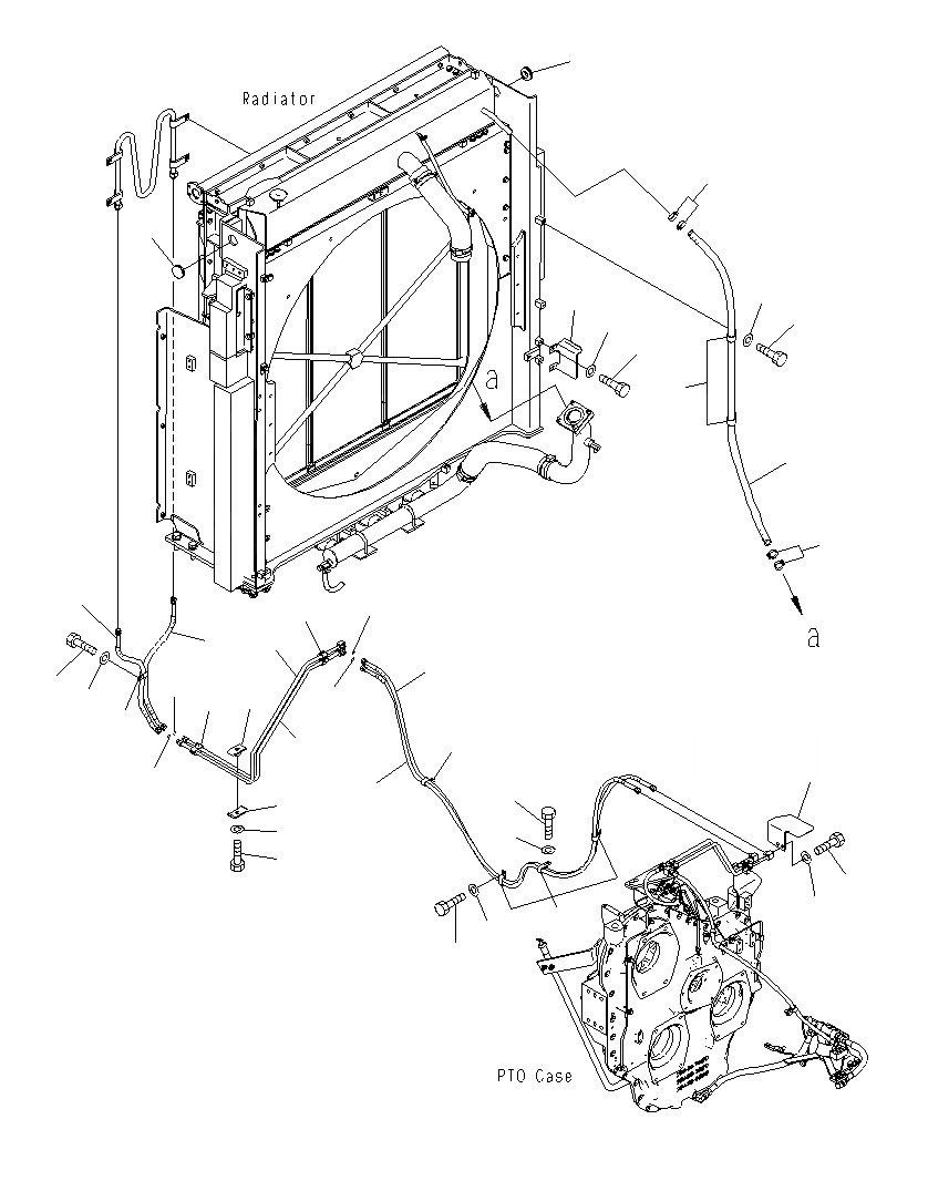Схема запчастей Komatsu PC1250SP-8R - ОХЛАЖД-Е (РАДИАТОР BYPASS ШЛАНГИ) C
