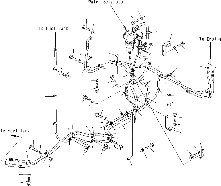 Схема запчастей Komatsu PC1250SP-8R - ТОПЛИВН. ЛИНИЯ (КРЕПЛЕНИЕ) (/) D