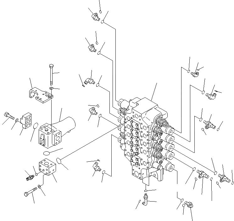 Схема запчастей Komatsu PC1250SP-8R - ОСНОВН. КЛАПАН (NO. КЛАПАН И СОЕДИНИТ. ЧАСТИ) H