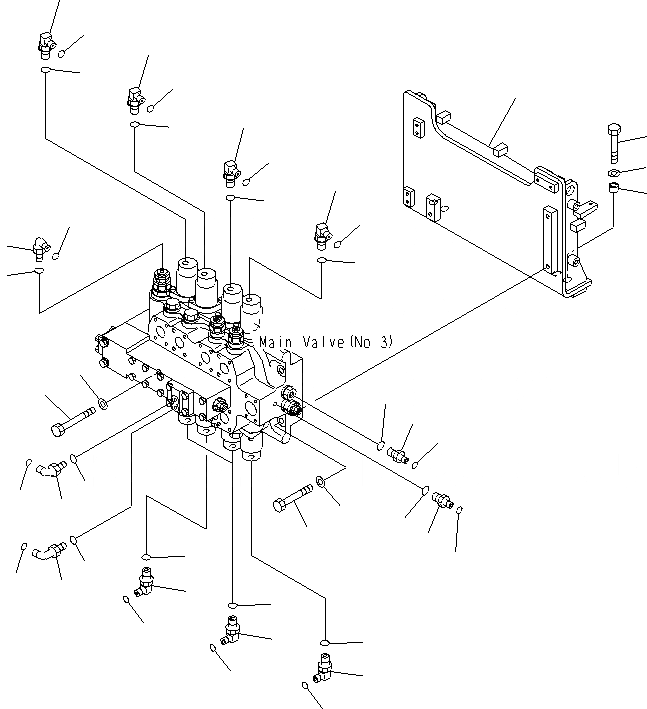 Схема запчастей Komatsu PC1250SP-8R - ПОВОРОТН. УПРАВЛЯЮЩ. КЛАПАН (СОЕДИНИТ. ЧАСТИ) H