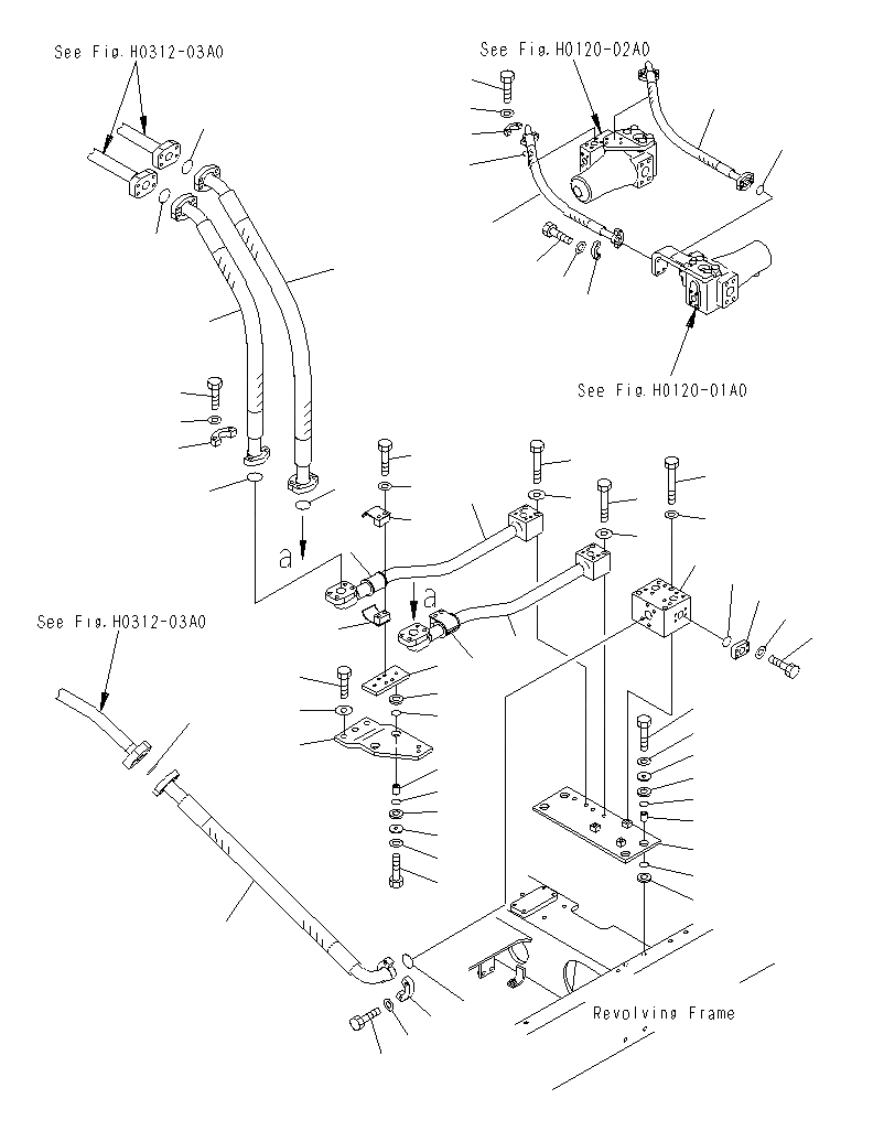 Схема запчастей Komatsu PC1250SP-8R - ЛИНИЯ ПОДАЧИ (ТРУБЫ И КЛАПАН BRANCH) H