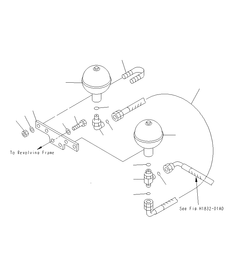 Схема запчастей Komatsu PC1250SP-8R - ЛИНИЯ НАСОСА PPC (PPC АККУМУЛЯТОР) H