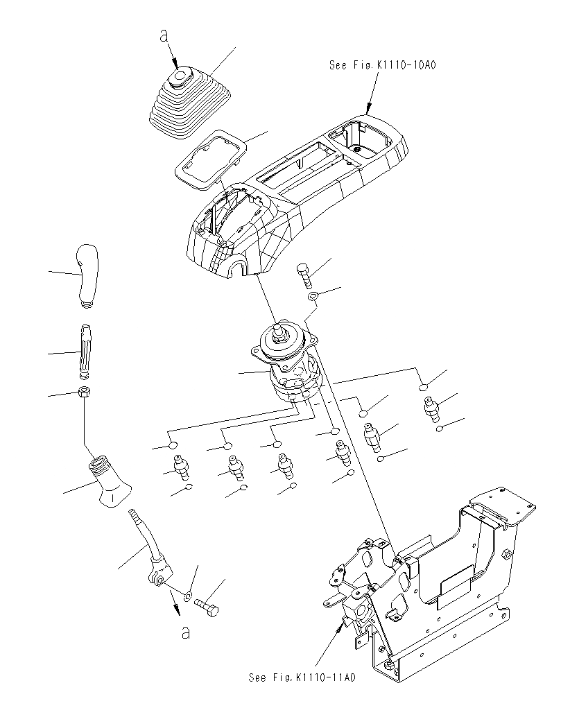 Схема запчастей Komatsu PC1250SP-8R - ОСНОВН. КОНСТРУКЦИЯ (РЫЧАГ И КЛАПАН)(L.H) K
