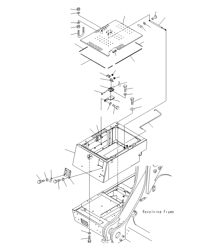 Схема запчастей Komatsu PC1250SP-8R - ПРАВ. КОРПУС M