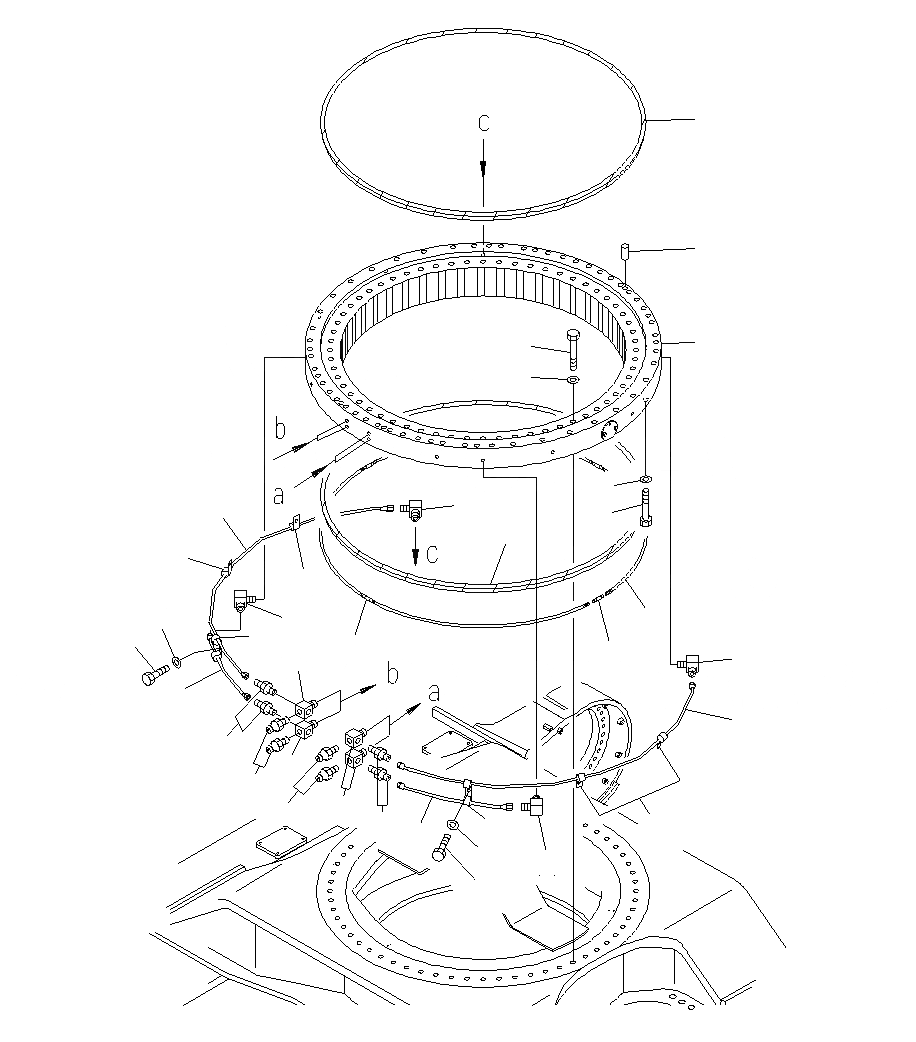 Схема запчастей Komatsu PC1250SP-8R - ПОВОРОТН. КРУГ N