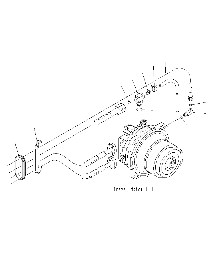Схема запчастей Komatsu PC1250SP-8R - ГУСЕНИЧНАЯ РАМА (ХОД ТРУБЫ)(МОТОР )(ЛЕВ.) R