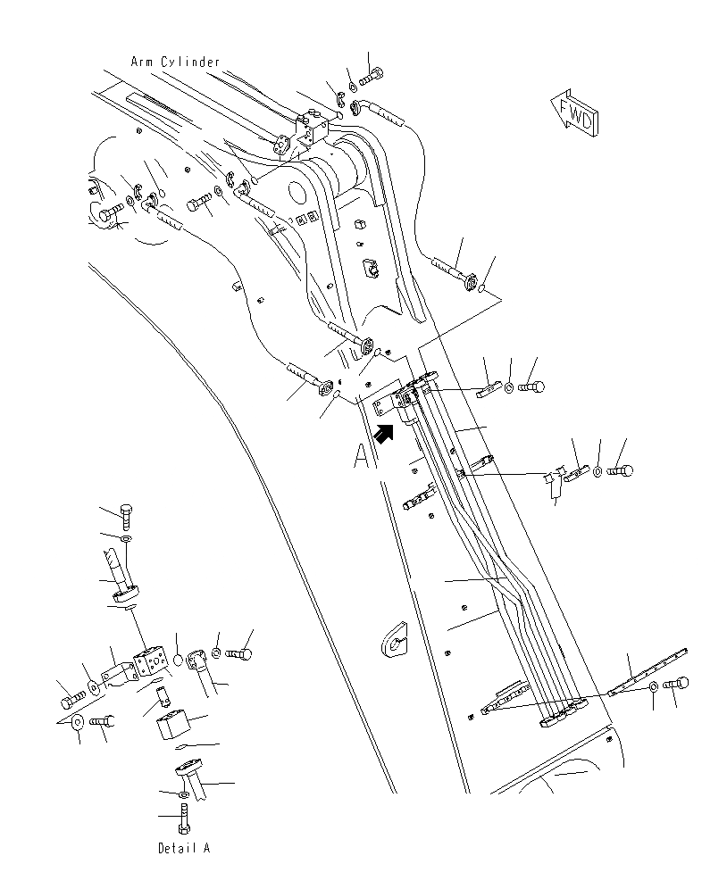Схема запчастей Komatsu PC1250SP-8R - СТРЕЛА (7.8M)(ЦИЛИНДР РУКОЯТИ)(ДЛЯ ЭКСКАВАТ.) T