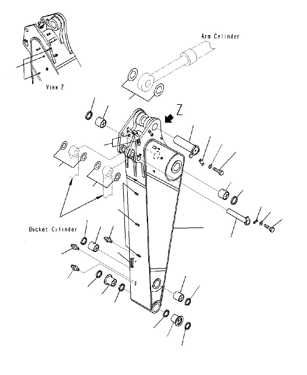 Схема запчастей Komatsu PC1250SP-8R - РУКОЯТЬ (.M)(ДЛЯ ЭКСКАВАТ.) T