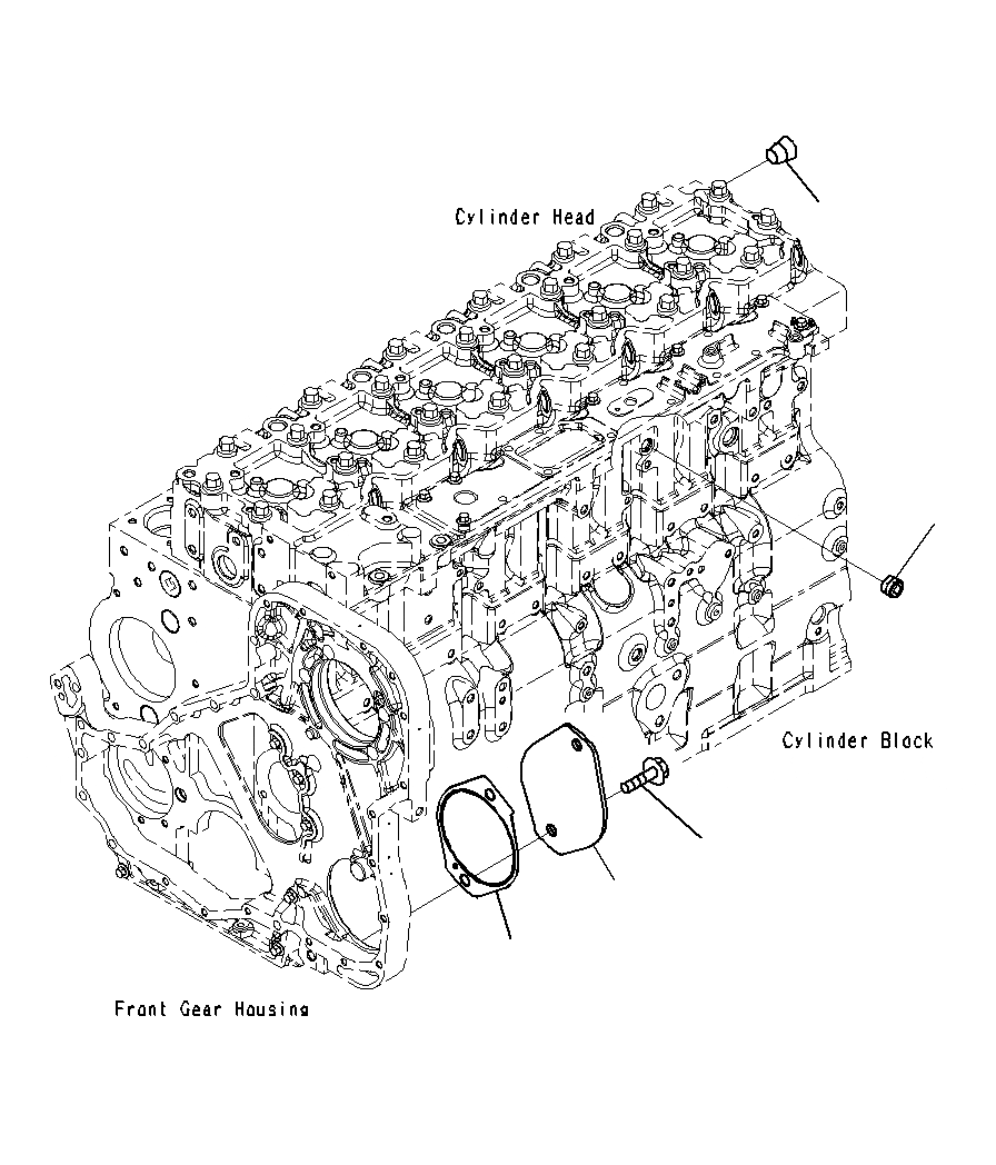 Схема запчастей Komatsu PC300-8M0 - КРЫШКА ПЕРЕДН. ЗУБЧАТОЙ ПЕРЕДАЧИ A