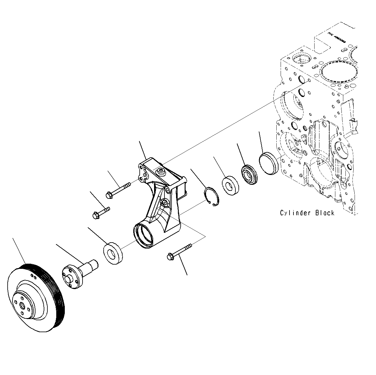 Схема запчастей Komatsu PC300-8M0 - ВЕНТИЛЯТОР ОХЛАЖДЕНИЯ ПРИВОДН. ШКИВ A