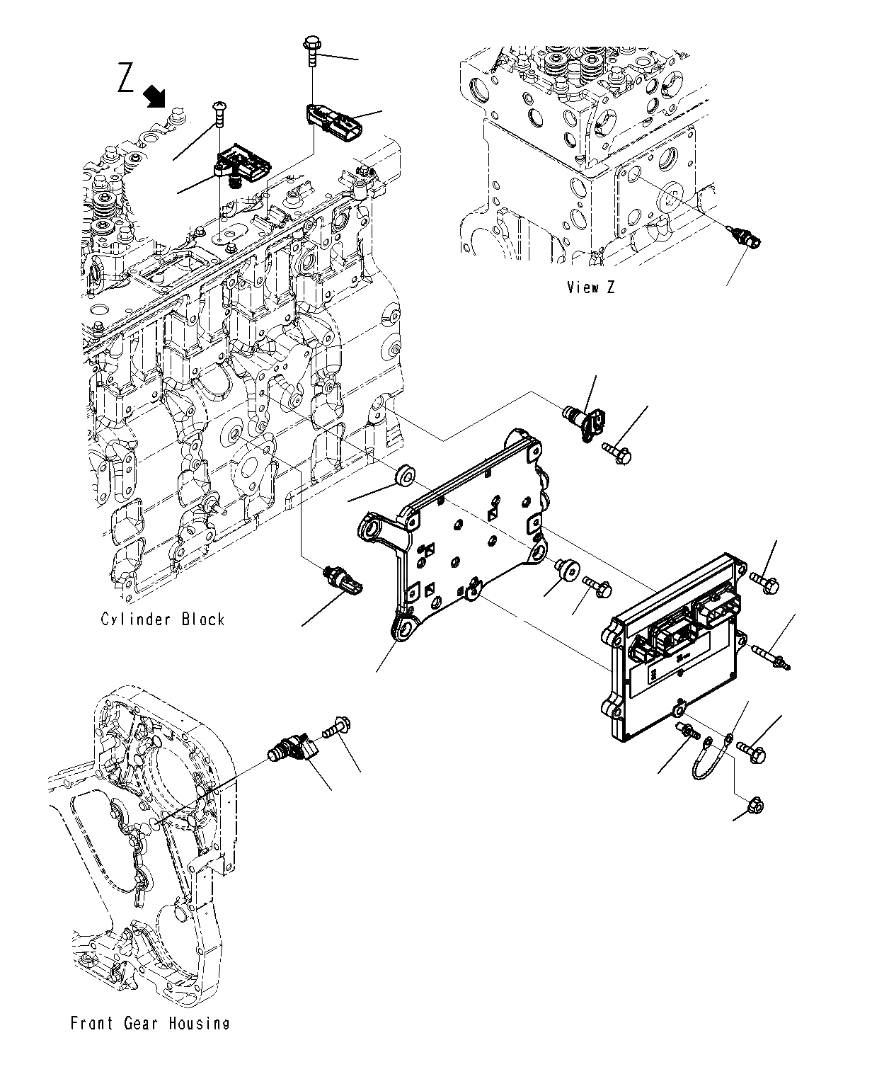 Схема запчастей Komatsu PC300-8M0 - УПРАВЛ-Е ДВИГАТЕЛЕМ MODULE A