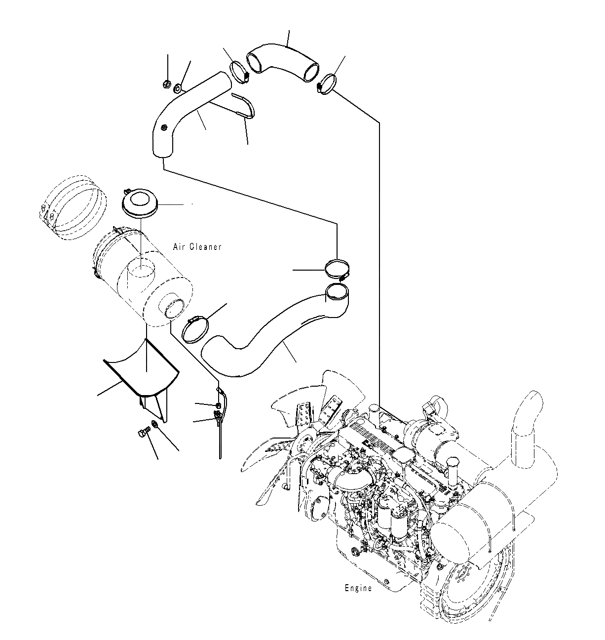 Схема запчастей Komatsu PC300-8M0 - ВОЗДУХООЧИСТИТЕЛЬ B